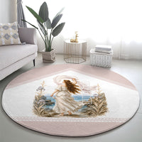 Aphrodite Greek Goddess Round Carpet Classical Mythology Vintage Art Ocean Scene