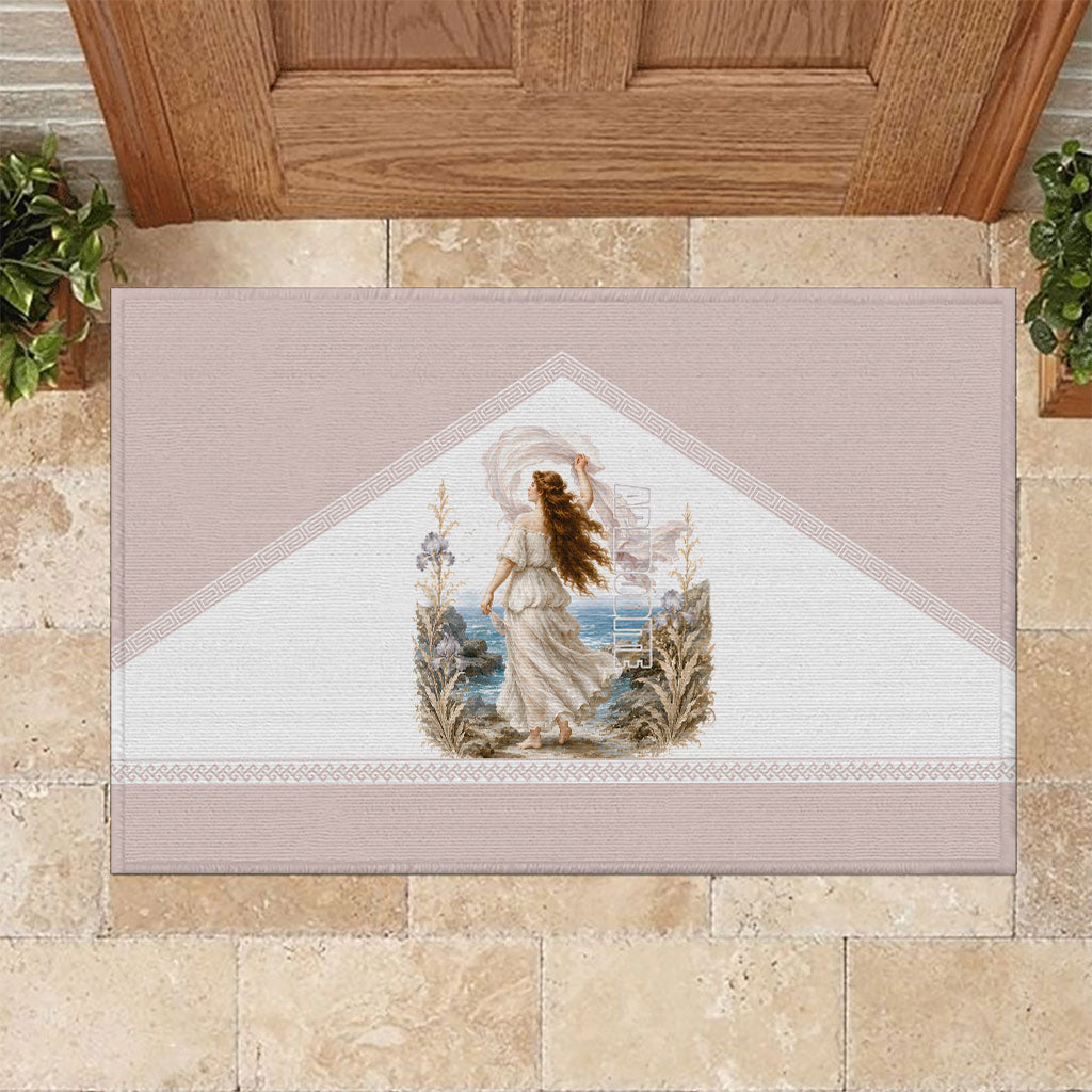 Aphrodite Greek Goddess Rubber Doormat Classical Mythology Vintage Art Ocean Scene
