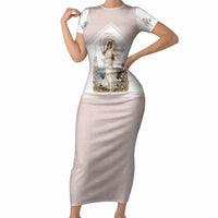 Aphrodite Greek Goddess Short Sleeve Bodycon Dress Classical Mythology Vintage Art Ocean Scene