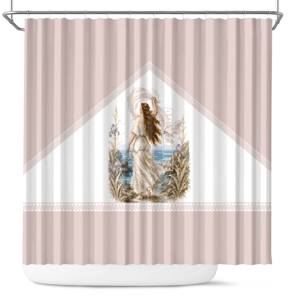 Aphrodite Greek Goddess Shower Curtain Classical Mythology Vintage Art Ocean Scene