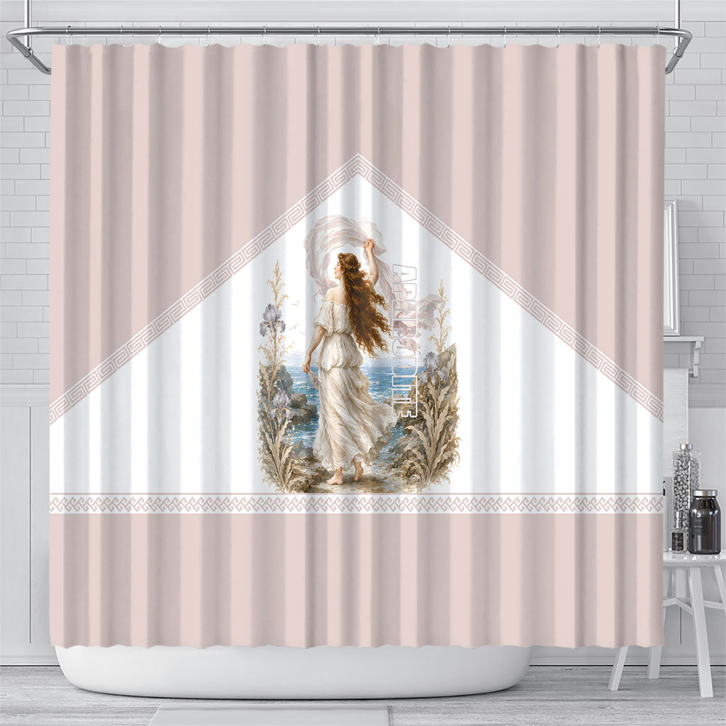 Aphrodite Greek Goddess Shower Curtain Classical Mythology Vintage Art Ocean Scene