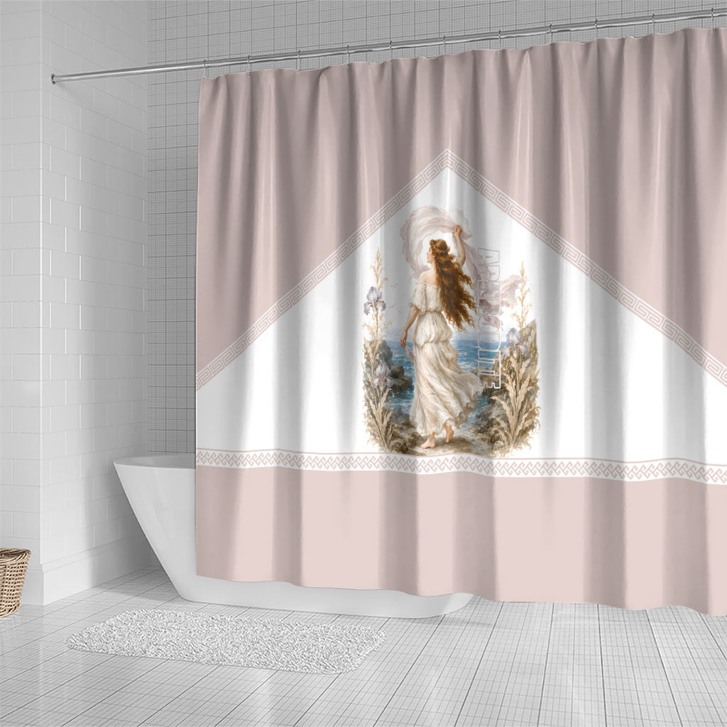 Aphrodite Greek Goddess Shower Curtain Classical Mythology Vintage Art Ocean Scene