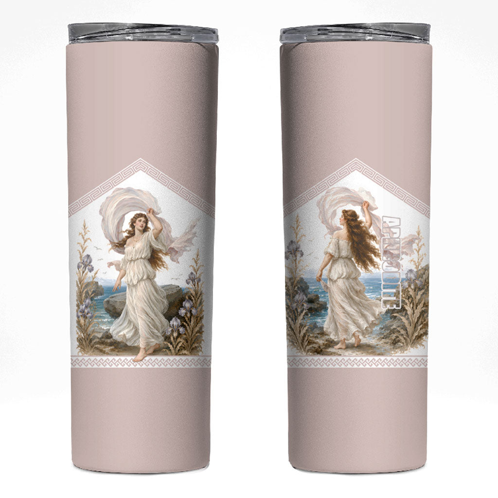 Aphrodite Greek Goddess Skinny Tumbler Classical Mythology Vintage Art Ocean Scene