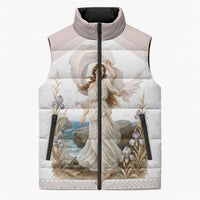 Aphrodite Greek Goddess Sleeveless Puffer Jacket Classical Mythology Vintage Art Ocean Scene