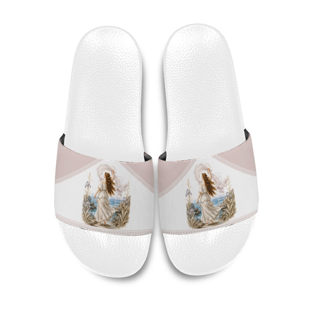 Aphrodite Greek Goddess Slide Sandals Classical Mythology Vintage Art Ocean Scene