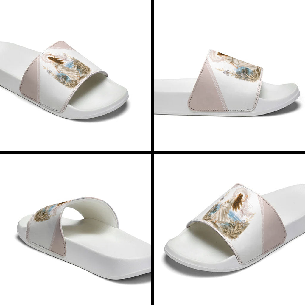 Aphrodite Greek Goddess Slide Sandals Classical Mythology Vintage Art Ocean Scene