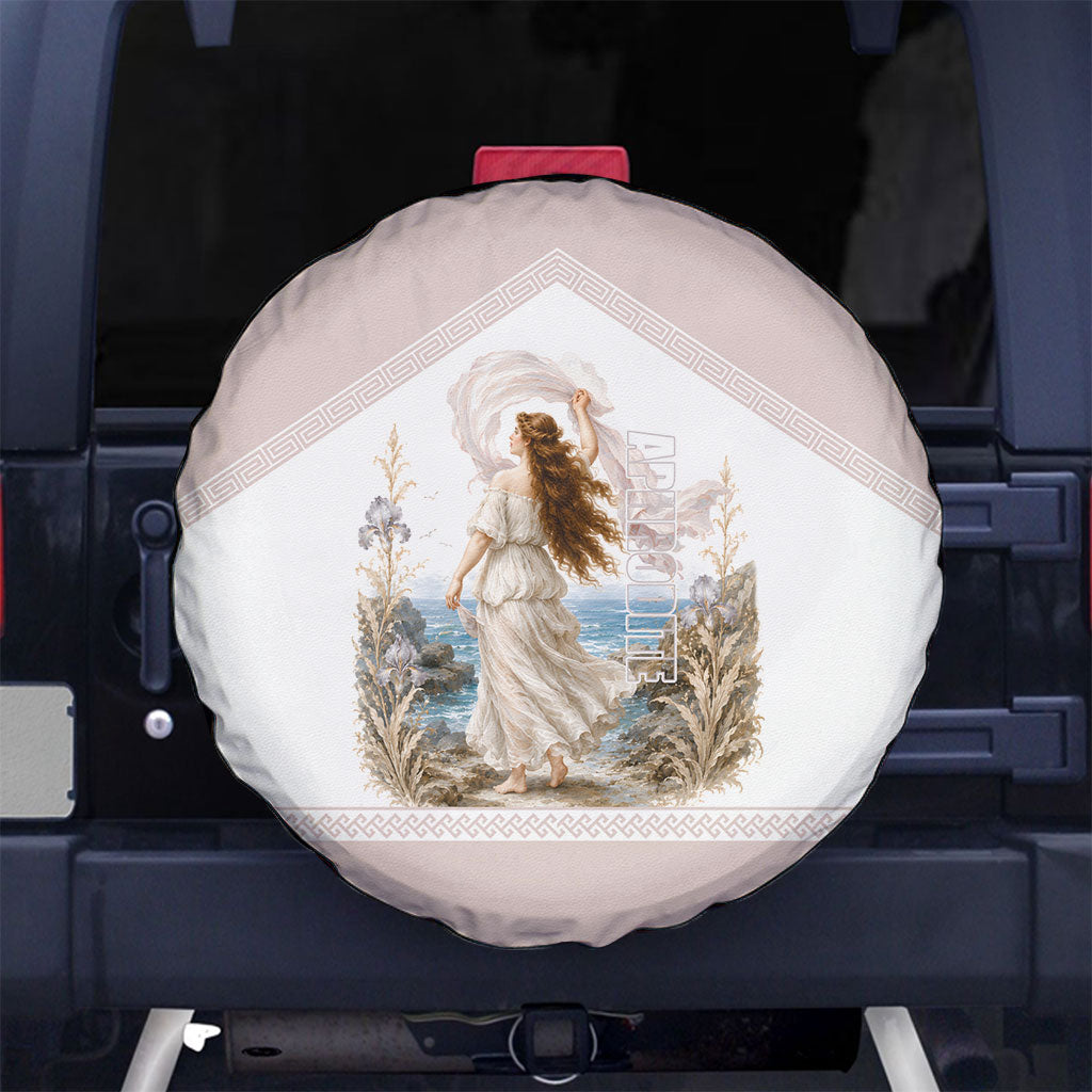 Aphrodite Greek Goddess Spare Tire Cover Classical Mythology Vintage Art Ocean Scene