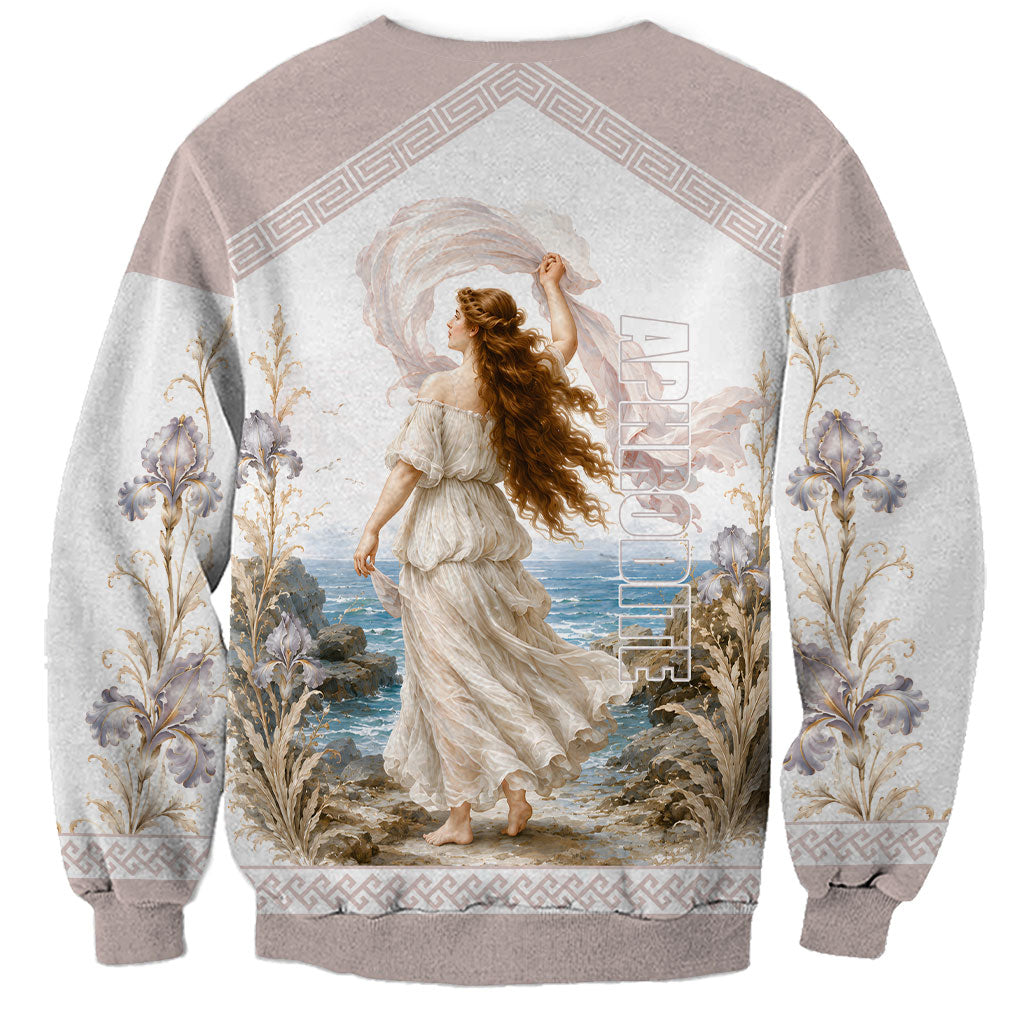 Aphrodite Greek Goddess Sweatshirt Classical Mythology Vintage Art Ocean Scene