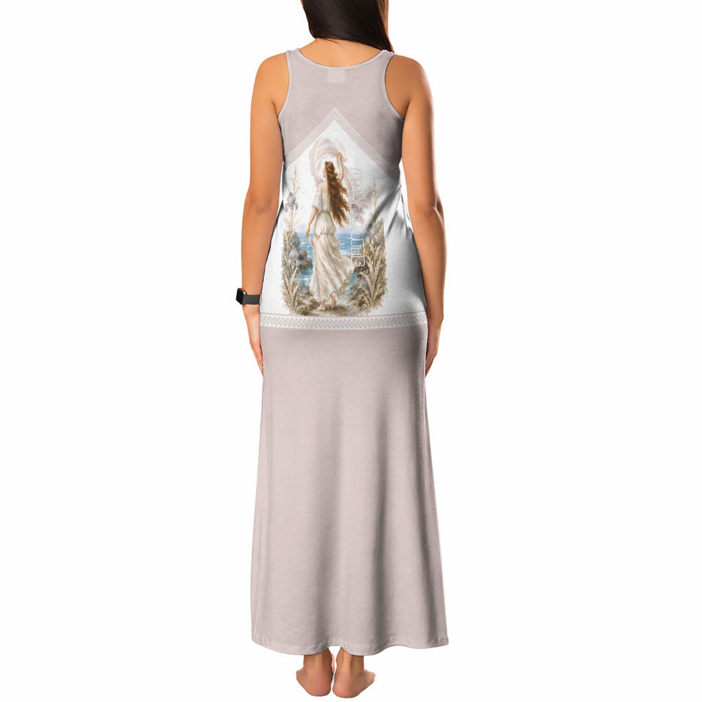 Aphrodite Greek Goddess Tank Maxi Dress Classical Mythology Vintage Art Ocean Scene
