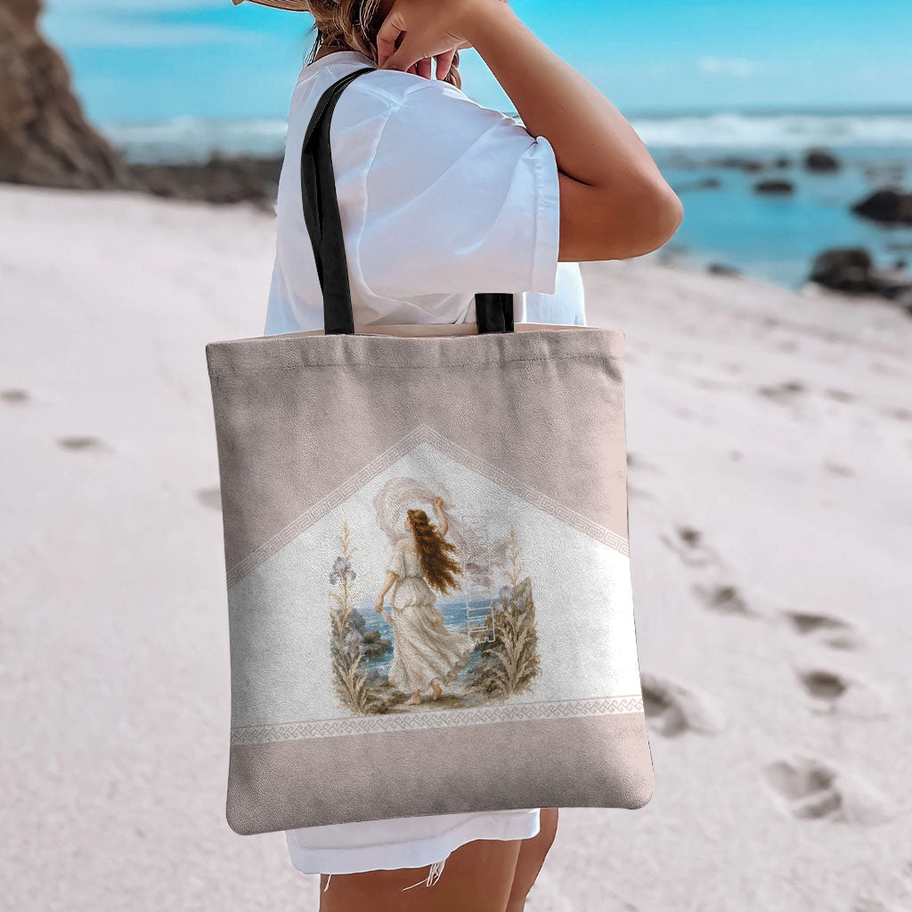 Aphrodite Greek Goddess Tote Bag Classical Mythology Vintage Art Ocean Scene