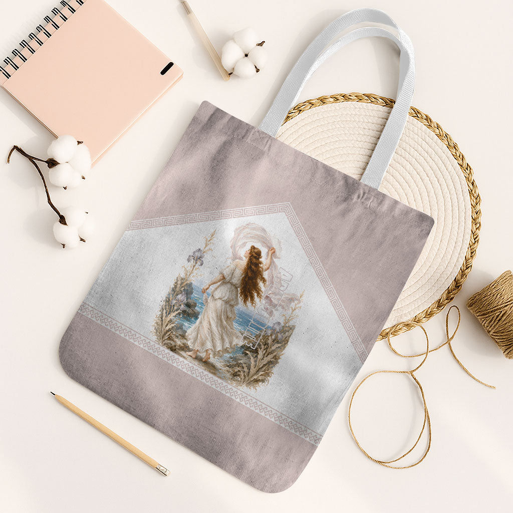 Aphrodite Greek Goddess Tote Bag Classical Mythology Vintage Art Ocean Scene