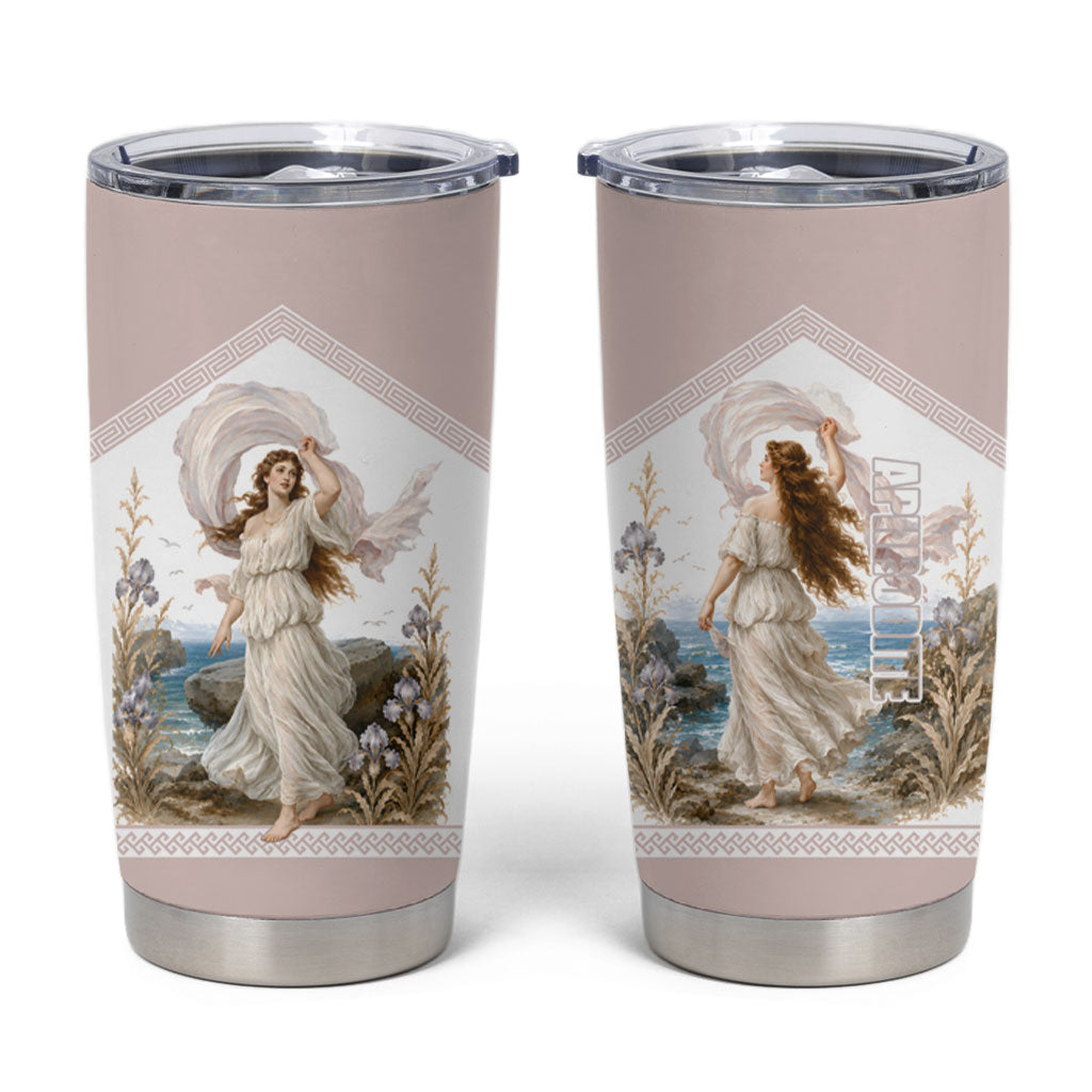 Aphrodite Greek Goddess Tumbler Cup Classical Mythology Vintage Art Ocean Scene