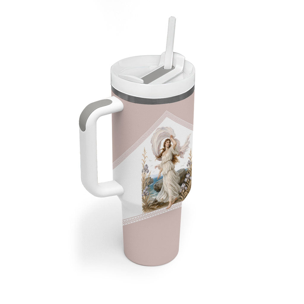 Aphrodite Greek Goddess Tumbler With Handle Classical Mythology Vintage Art Ocean Scene