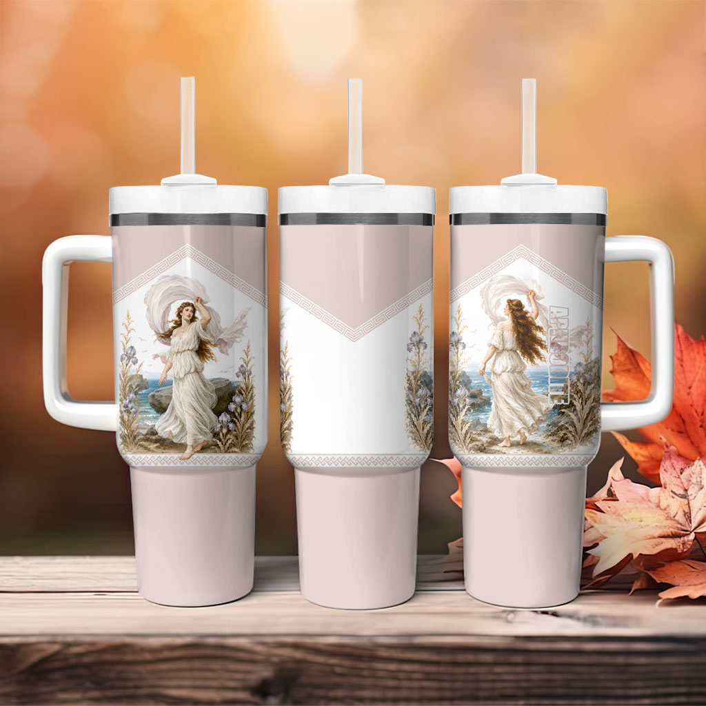 Aphrodite Greek Goddess Tumbler With Handle Classical Mythology Vintage Art Ocean Scene