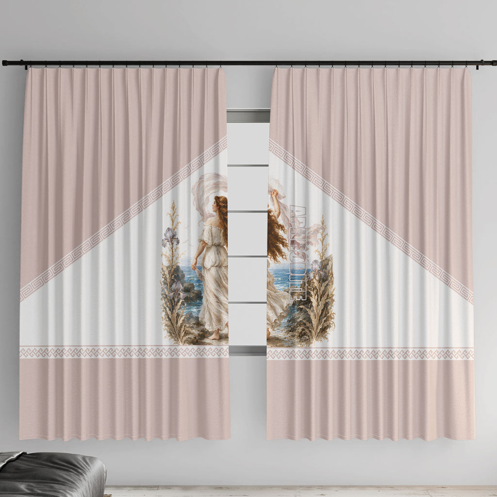 Aphrodite Greek Goddess Window Curtain Classical Mythology Vintage Art Ocean Scene