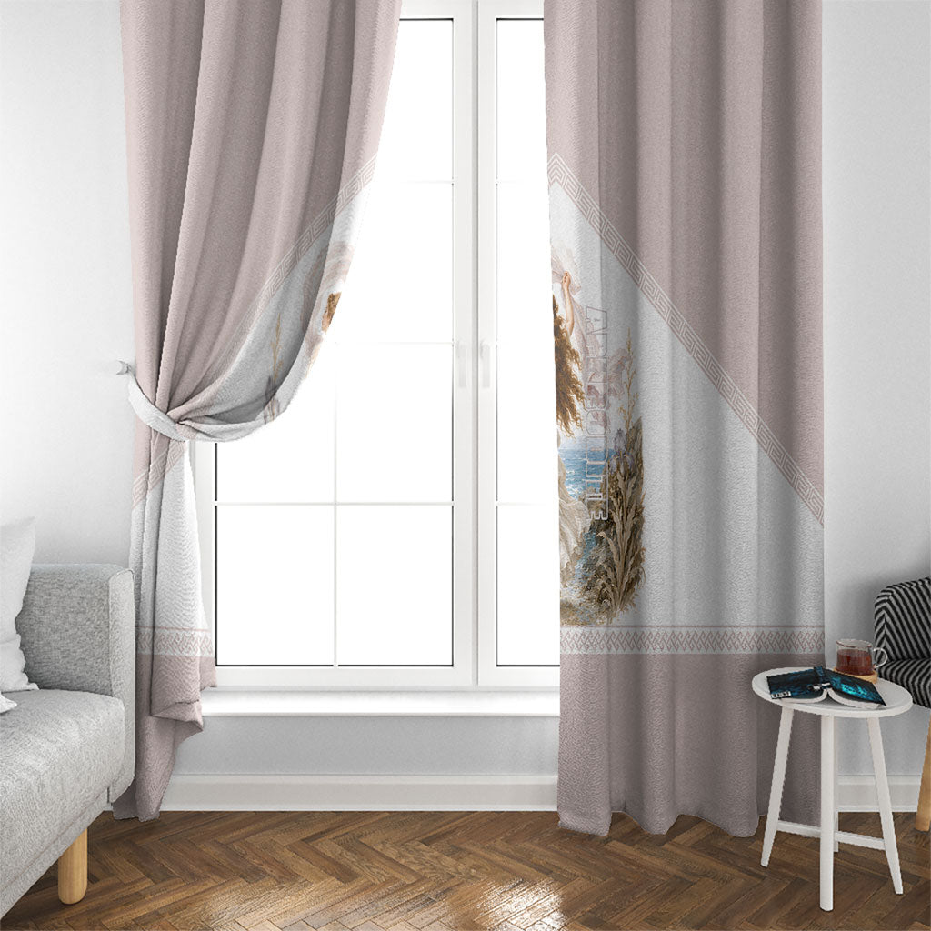 Aphrodite Greek Goddess Window Curtain Classical Mythology Vintage Art Ocean Scene