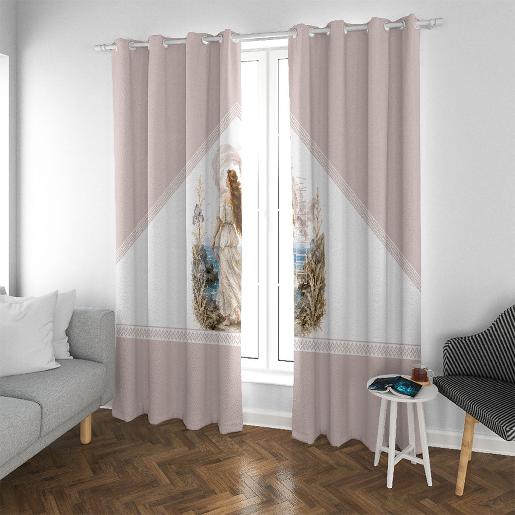 Aphrodite Greek Goddess Window Curtain Classical Mythology Vintage Art Ocean Scene