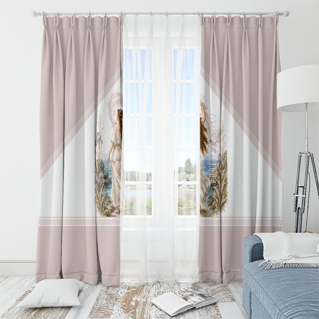 Aphrodite Greek Goddess Window Curtain Classical Mythology Vintage Art Ocean Scene