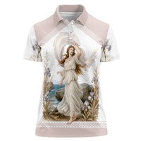 Aphrodite Greek Goddess Women Polo Shirt Classical Mythology Vintage Art Ocean Scene