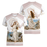 Aphrodite Greek Goddess Women V-Neck T-Shirt Classical Mythology Vintage Art Ocean Scene