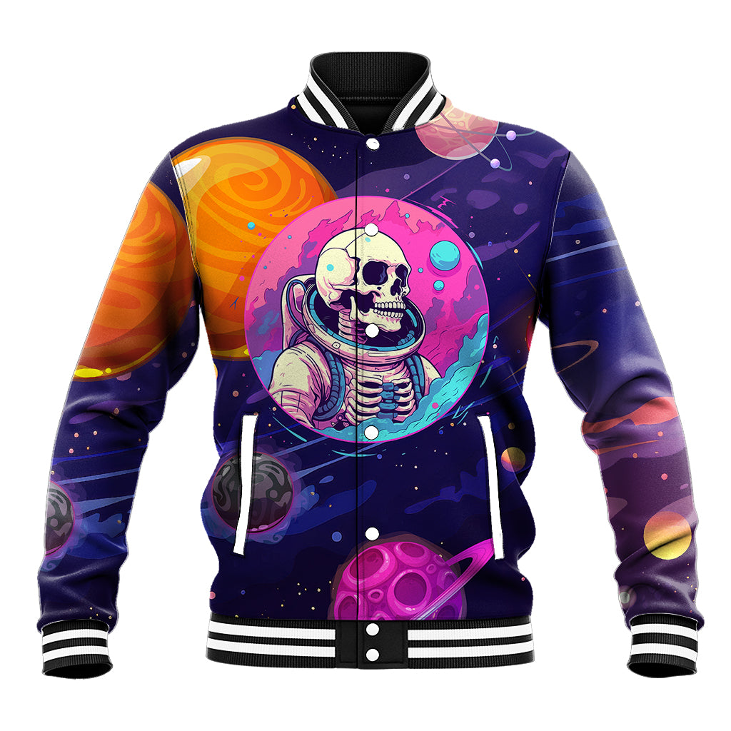 Skull Baseball Jacket I Love You in every Universe Cosmic Abstract Art - Wonder Print Shop