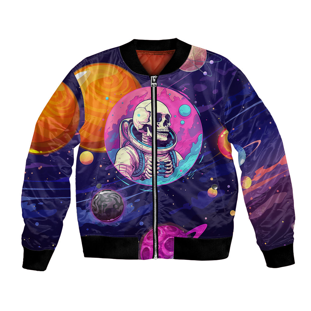 Skull Bomber Jacket I Love You in every Universe Cosmic Abstract Art - Wonder Print Shop