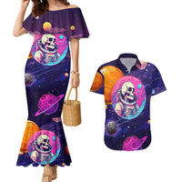 Skull Couples Matching Mermaid Dress and Hawaiian Shirt I Love You in every Universe Cosmic Abstract Art - Wonder Print Shop