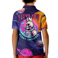 Skull Kid Polo Shirt I Love You in every Universe Cosmic Abstract Art - Wonder Print Shop