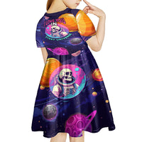 Skull Kid Short Sleeve Dress I Love You in every Universe Cosmic Abstract Art - Wonder Print Shop