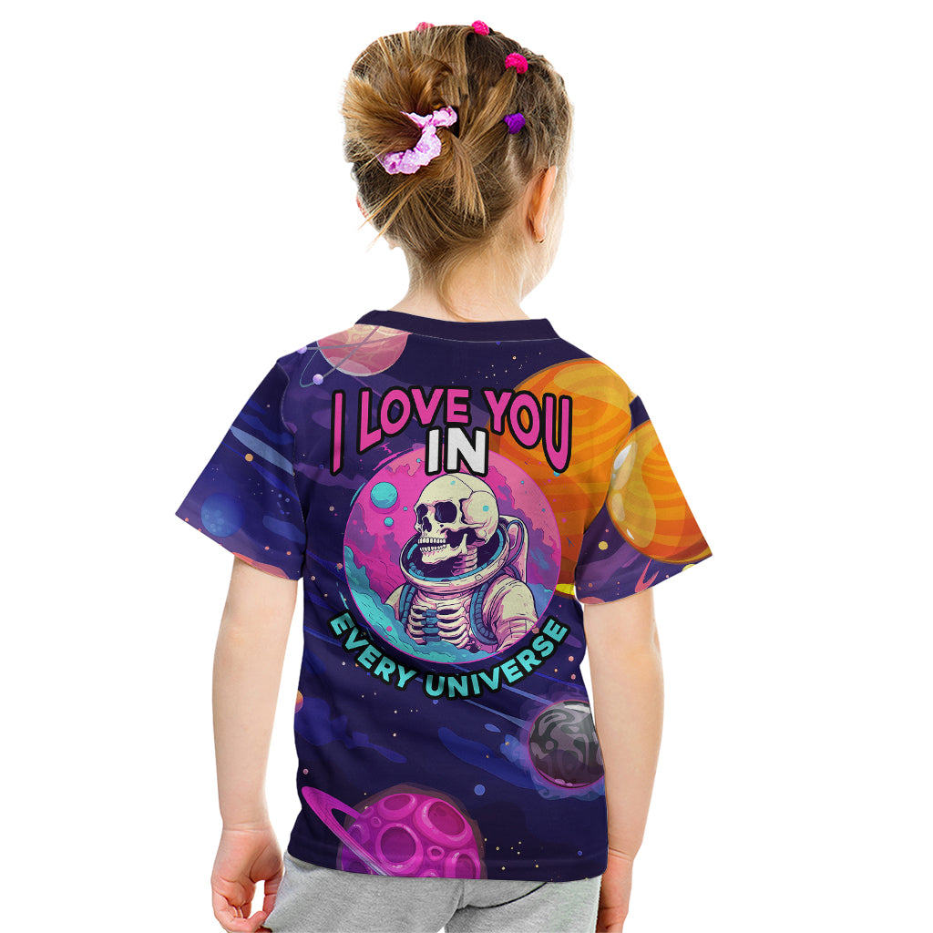 Skull Kid T Shirt I Love You in every Universe Cosmic Abstract Art - Wonder Print Shop