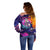 Skull Off Shoulder Sweater I Love You in every Universe Cosmic Abstract Art - Wonder Print Shop