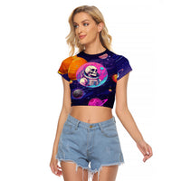 Skull Raglan Cropped T Shirt I Love You in every Universe Cosmic Abstract Art - Wonder Print Shop