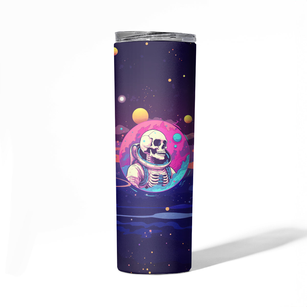 Skull Skinny Tumbler I Love You in every Universe Cosmic Abstract Art - Wonder Print Shop