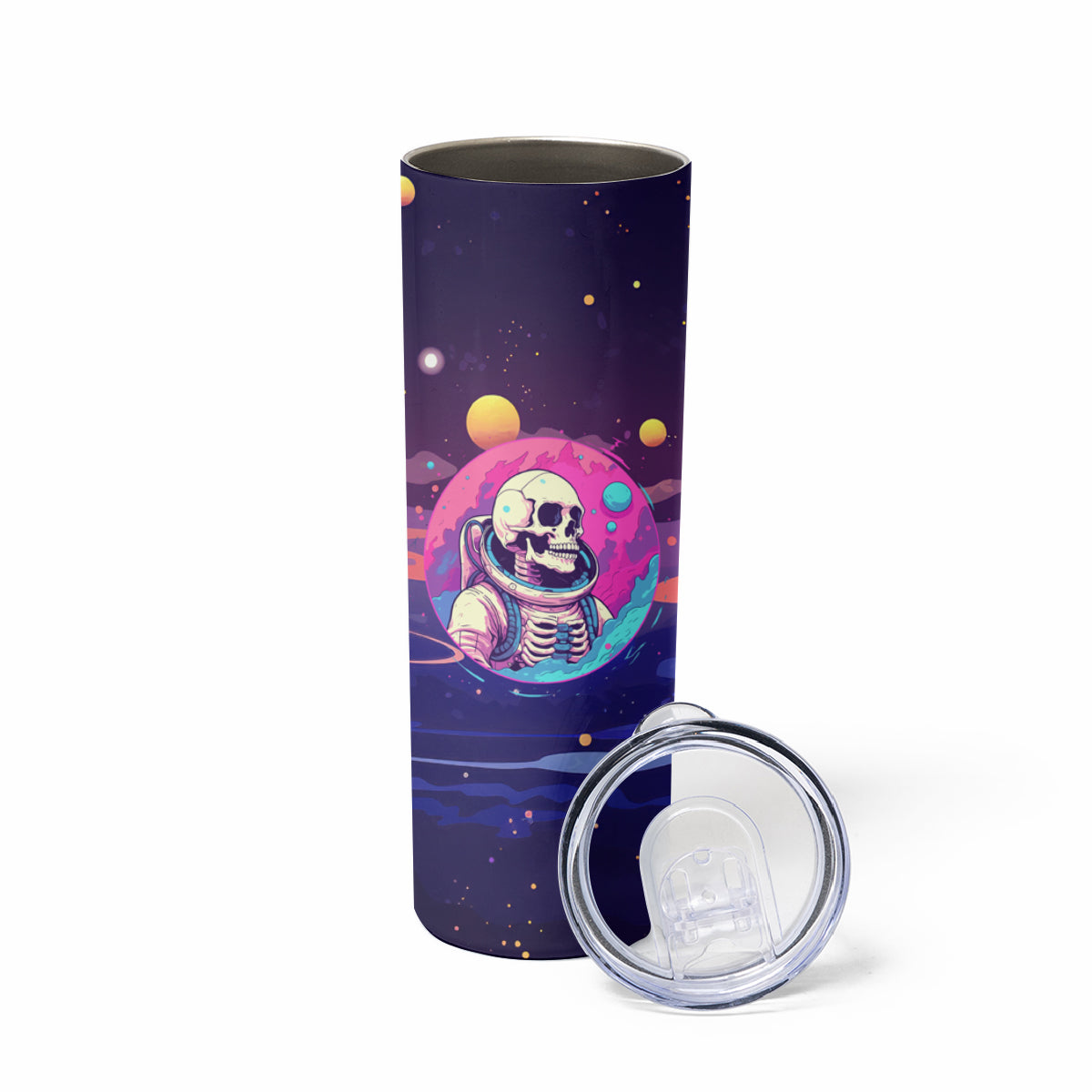 Skull Skinny Tumbler I Love You in every Universe Cosmic Abstract Art - Wonder Print Shop