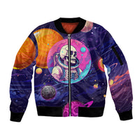 Skull Sleeve Zip Bomber Jacket I Love You in every Universe Cosmic Abstract Art - Wonder Print Shop