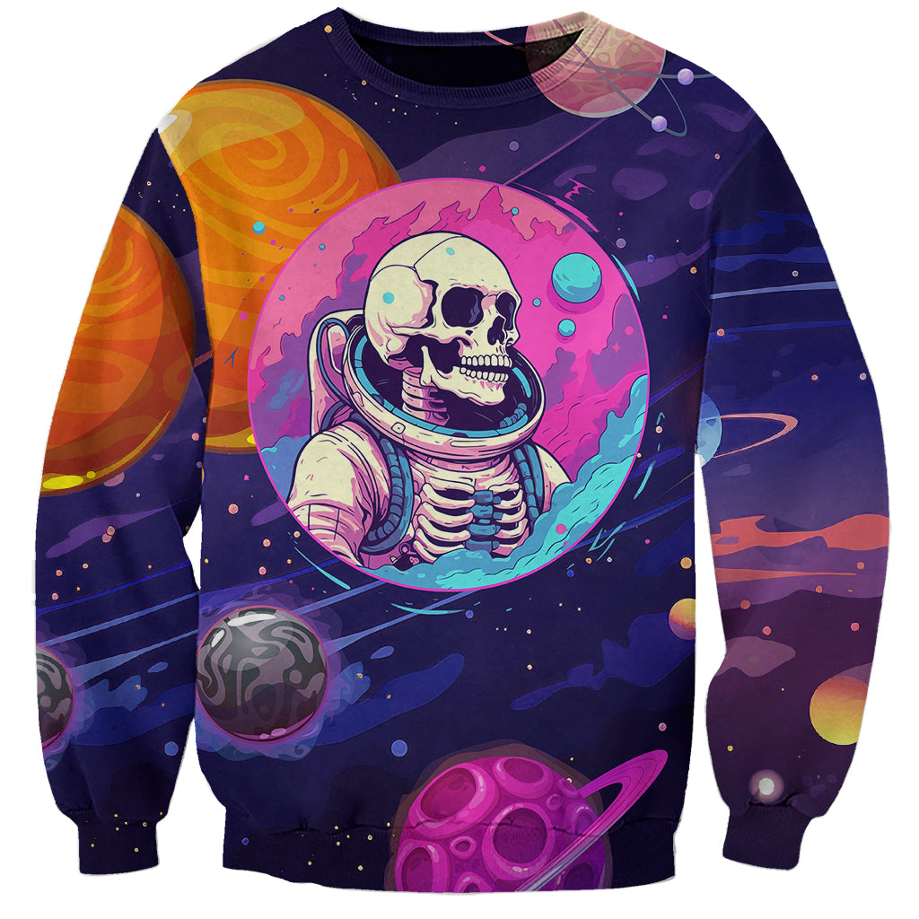 Skull Sweatshirt I Love You in every Universe Cosmic Abstract Art - Wonder Print Shop