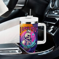 Skull Tumbler With Handle I Love You in every Universe Cosmic Abstract Art - Wonder Print Shop