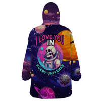 Skull Wearable Blanket Hoodie I Love You in every Universe Cosmic Abstract Art - Wonder Print Shop