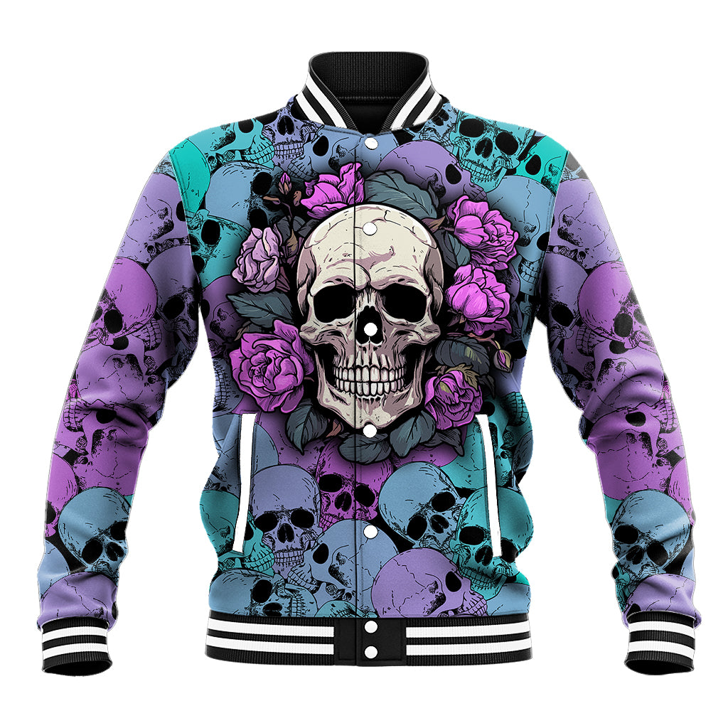 Skull Pattern Baseball Jacket Your Are Not Hard To Love - Wonder Print Shop