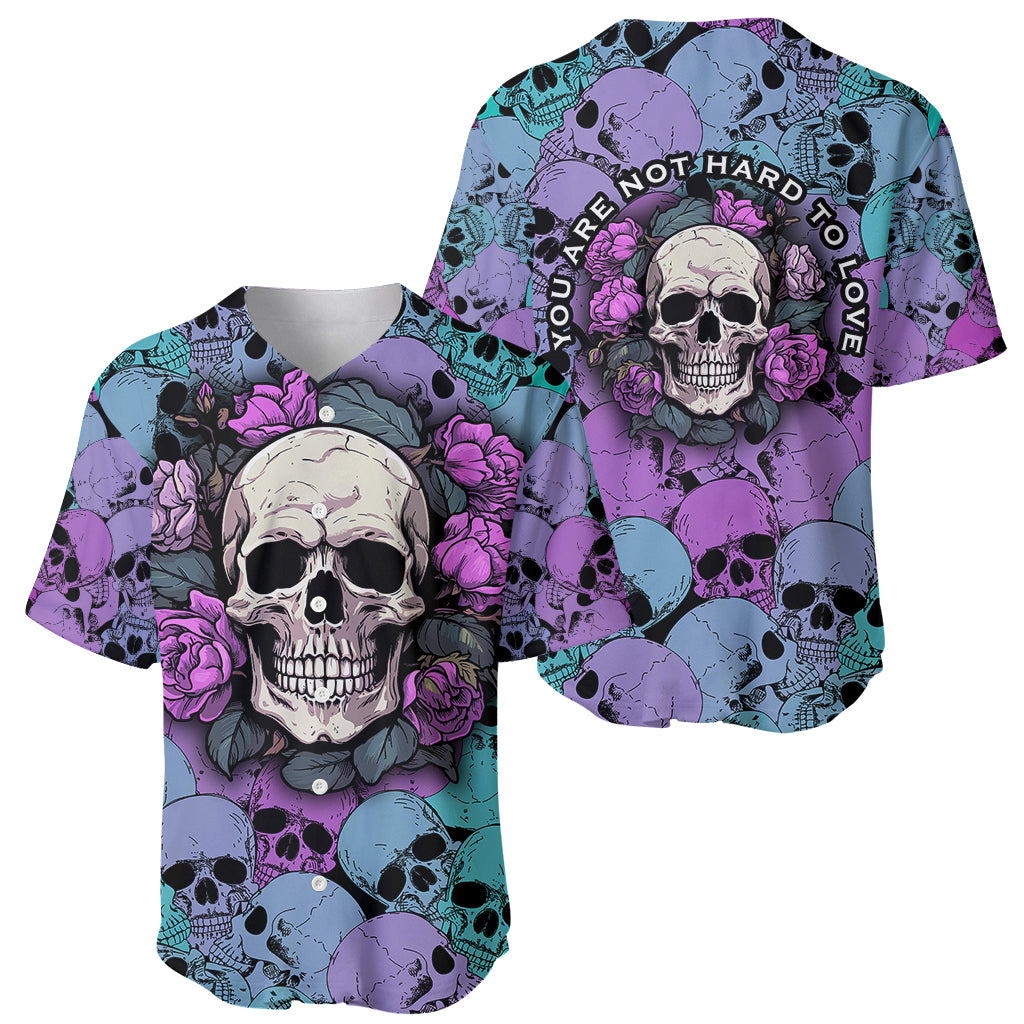 Skull Pattern Baseball Jersey Your Are Not Hard To Love - Wonder Print Shop