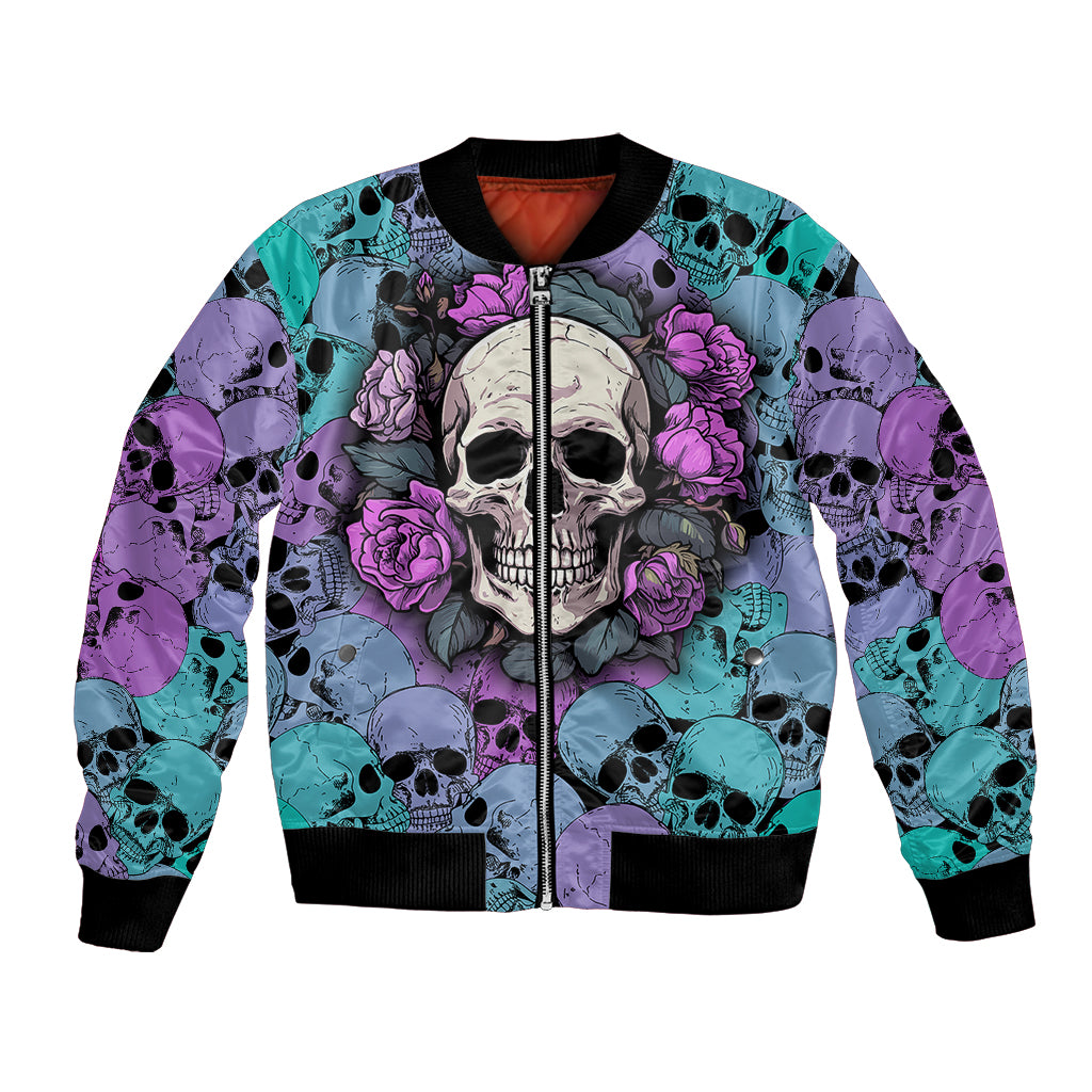 Skull Pattern Bomber Jacket Your Are Not Hard To Love - Wonder Print Shop