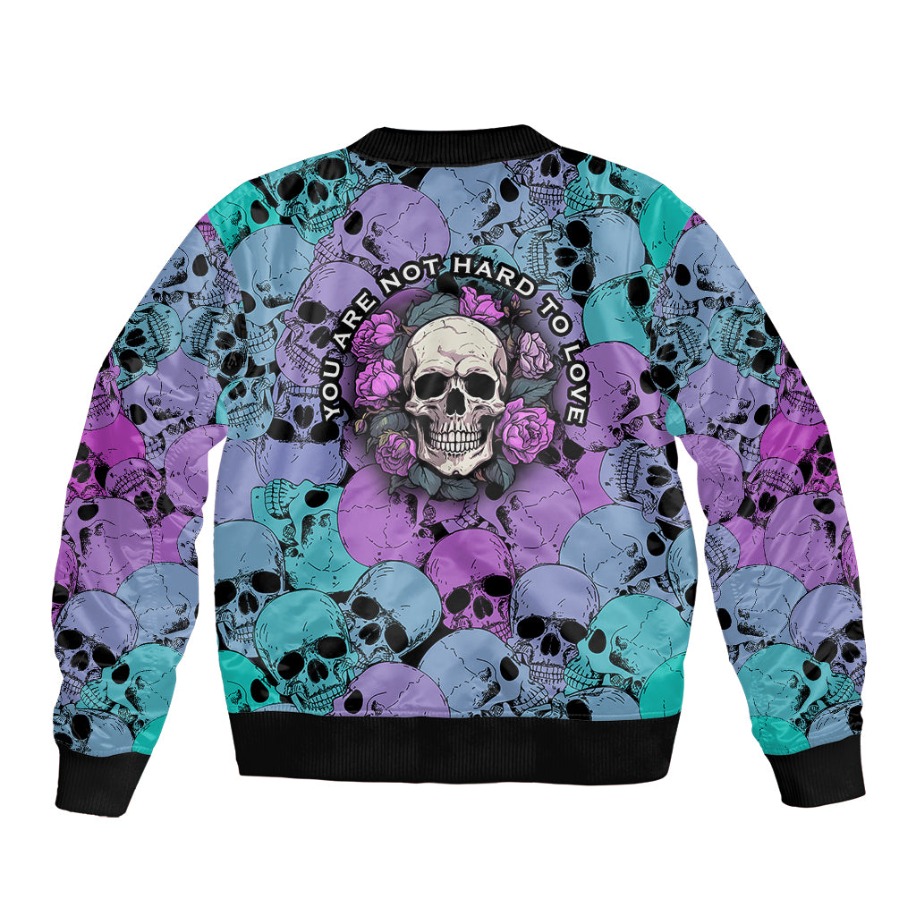 Skull Pattern Bomber Jacket Your Are Not Hard To Love - Wonder Print Shop