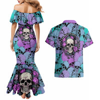 Skull Pattern Couples Matching Mermaid Dress and Hawaiian Shirt Your Are Not Hard To Love - Wonder Print Shop