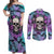 Skull Pattern Couples Matching Off Shoulder Maxi Dress and Long Sleeve Button Shirts Your Are Not Hard To Love - Wonder Print Shop