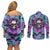 Skull Pattern Couples Matching Off Shoulder Short Dress and Long Sleeve Button Shirts Your Are Not Hard To Love - Wonder Print Shop