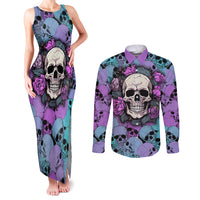 Skull Pattern Couples Matching Tank Maxi Dress and Long Sleeve Button Shirts Your Are Not Hard To Love - Wonder Print Shop