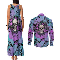Skull Pattern Couples Matching Tank Maxi Dress and Long Sleeve Button Shirts Your Are Not Hard To Love - Wonder Print Shop