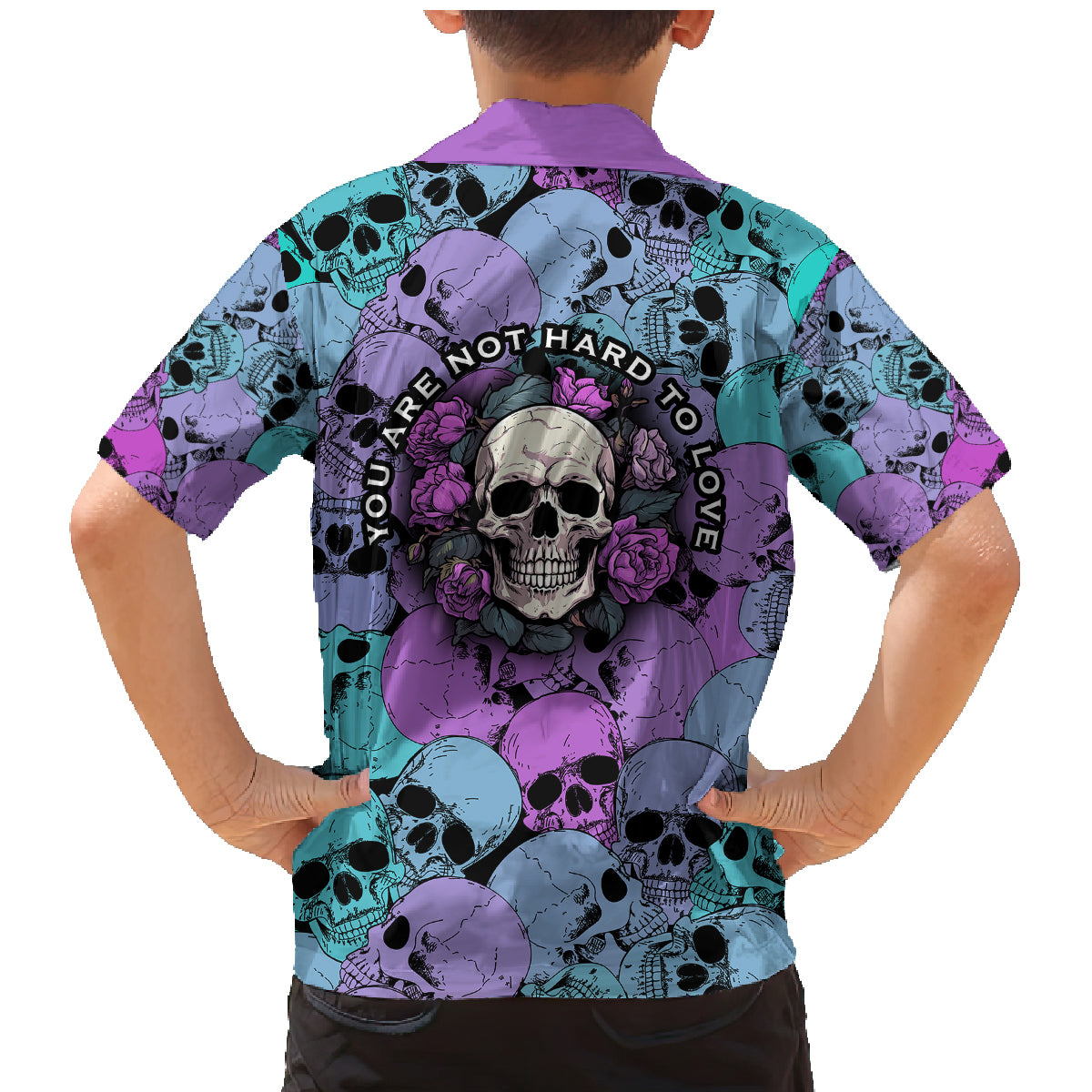 Skull Pattern Family Matching Mermaid Dress and Hawaiian Shirt Your Are Not Hard To Love - Wonder Print Shop