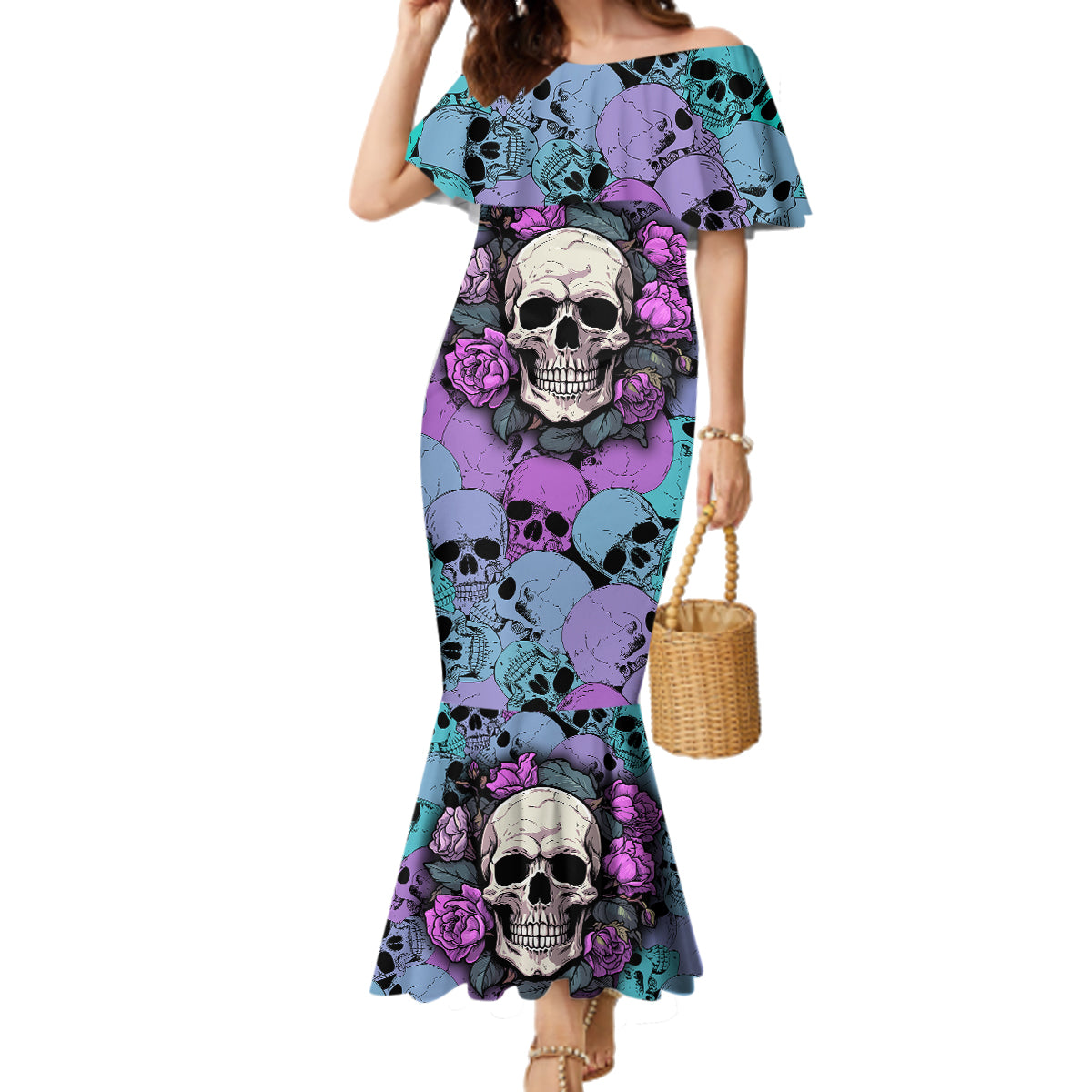 Skull Pattern Family Matching Mermaid Dress and Hawaiian Shirt Your Are Not Hard To Love - Wonder Print Shop