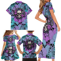 Skull Pattern Family Matching Short Sleeve Bodycon Dress and Hawaiian Shirt Your Are Not Hard To Love - Wonder Print Shop